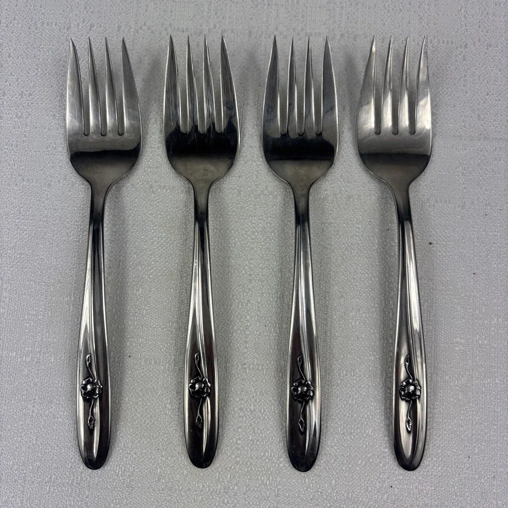 Sears Roebuck Provincial Rose Stainless‎ Salad Fork 6